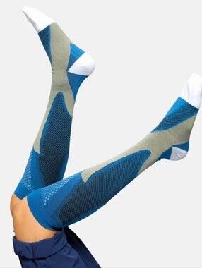 Nurse Yard Blue Athletic Compression Socks - Performance Support. Bundle of 2